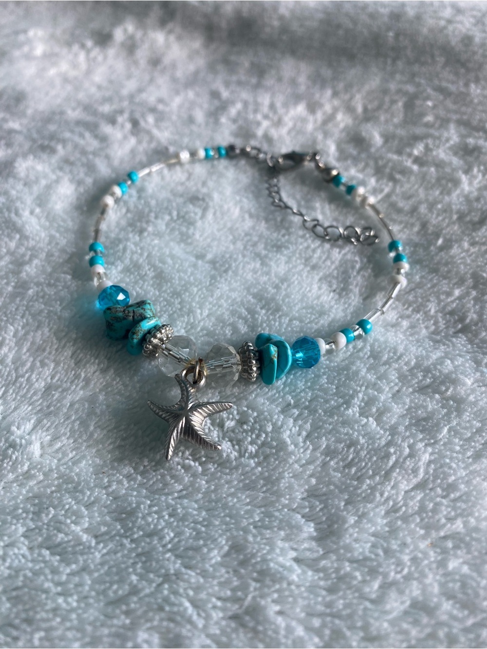 Turquoise Starfish Beaded Anklet / Bracelet